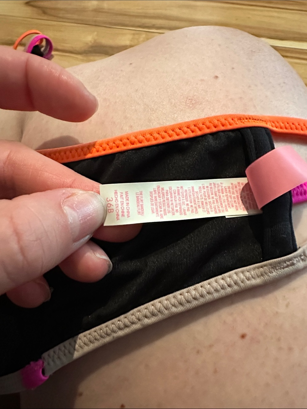 Victoria's Secret Black Bikini with Pink & Orange Trim - Picture 3 of 5